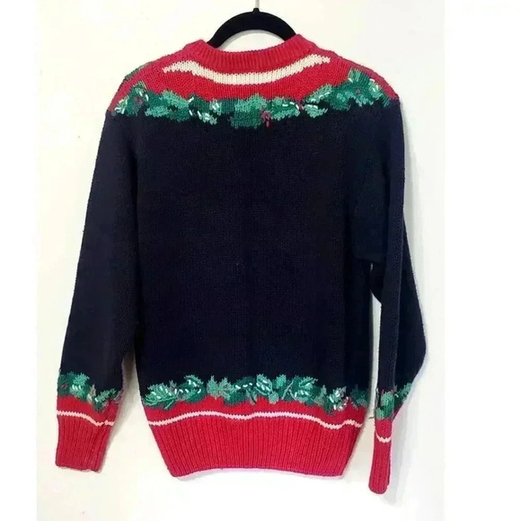 Vintage Orvis christmas cardigan‎ sweater heavy knit womens size small mistletoe - Picture 3 of 6